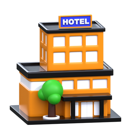 Hotel Building  3D Icon