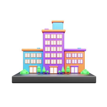 Hotel Building  3D Icon