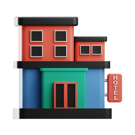Hotel Building  3D Icon