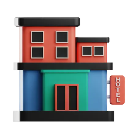 Hotel Building  3D Icon