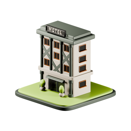 Hotel Building  3D Icon