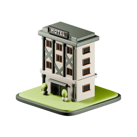 Hotel Building  3D Icon