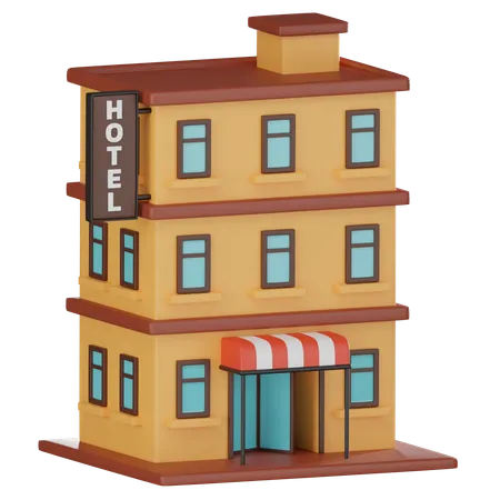 Hotel Building  3D Icon
