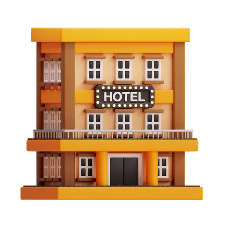 Hotel Building  3D Icon