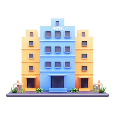 Hotel Building  3D Icon