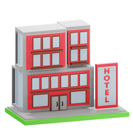 Hotel Building  3D Icon