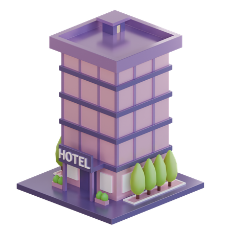 Hotel Building  3D Icon