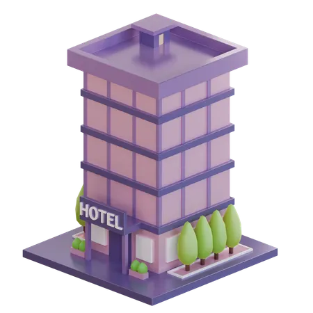 Hotel Building  3D Icon