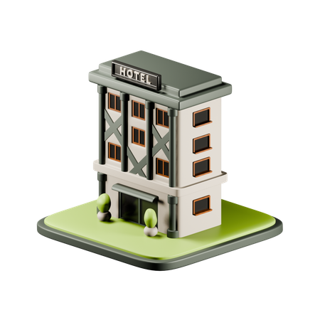 Hotel Building  3D Icon