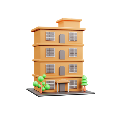 Hotel Building  3D Icon