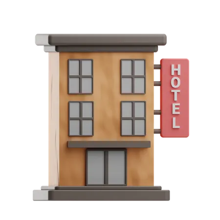 Hotel Building 3D Icon