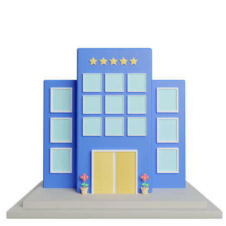 Hotel cinco estrelas  3D Illustration