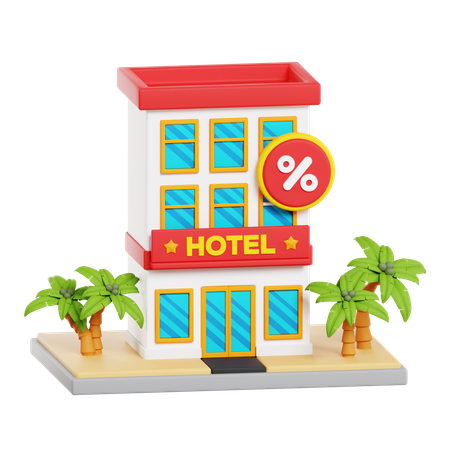 Descuento de hotel  3D Icon