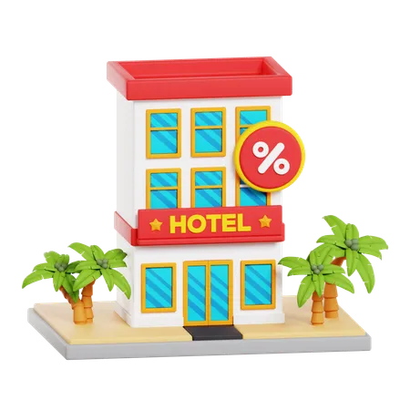 Descuento de hotel  3D Icon