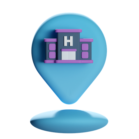 Hotelstandort-Pin  3D Icon