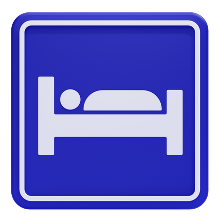 Panneau routier de l'hôtel  3D Icon