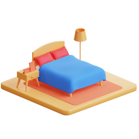 호텔 방  3D Icon