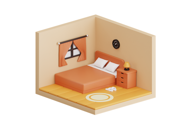 Hotel Room  3D Illustration