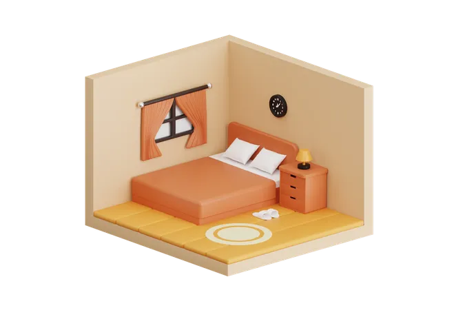 Hotel Room  3D Illustration