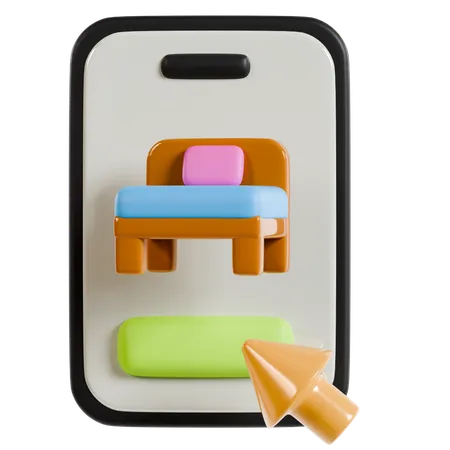 Hotel Room Booking App  3D Icon