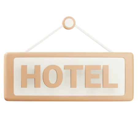 3 D Hotel Sign With Alpha Background 3D Icon