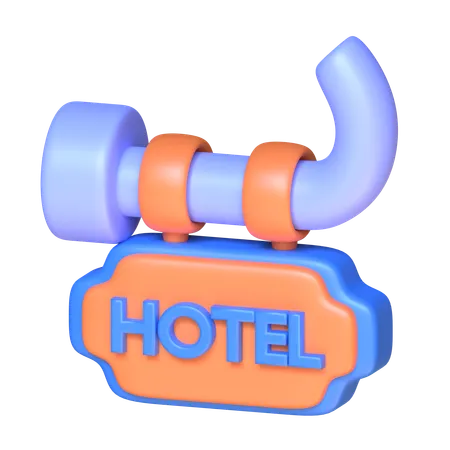 Hotel Sign 3 D Resort Icon 3D Icon