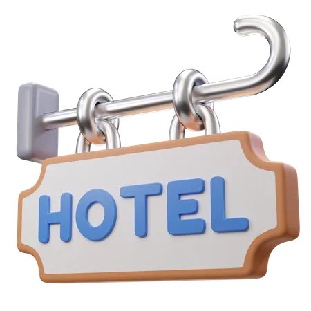 3 D Illustration Hotel Sign 3D Icon