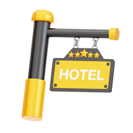 Hotel Signboard  3D Icon