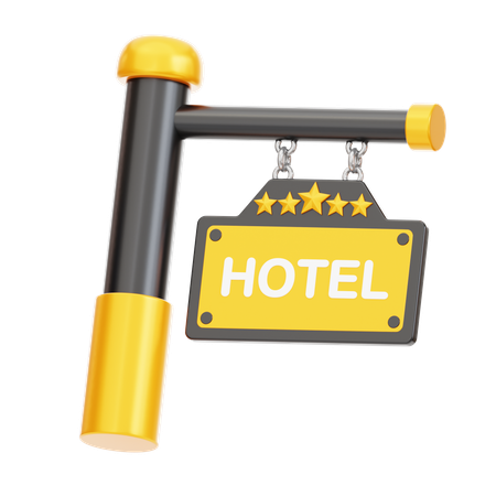 Hotel Signboard  3D Icon