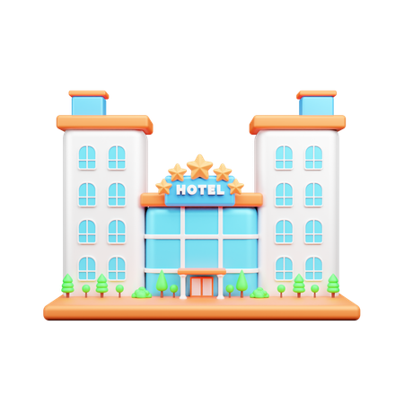 Hotel três estrelas  3D Icon