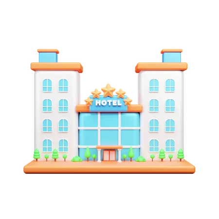 Hotel três estrelas  3D Icon