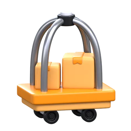 Hotel Trolly 3 D Hotel Service Icon 3D Icon