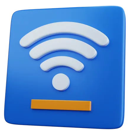 3 D Rendering Blue Icon Wifi Isolated 3D Icon