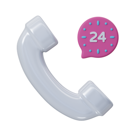 Hotline 24 Hours 3D Icon