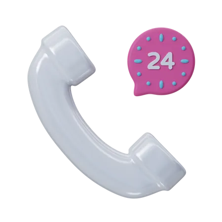 Hotline 24 Hours  3D Icon