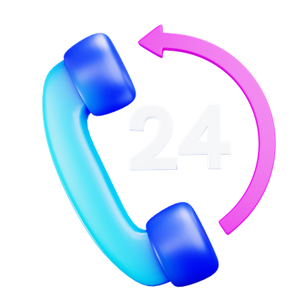 Ligne d'assistance 24h/24  3D Icon