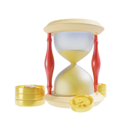 Time And Money Icon 3 D Illustration 3D Icon