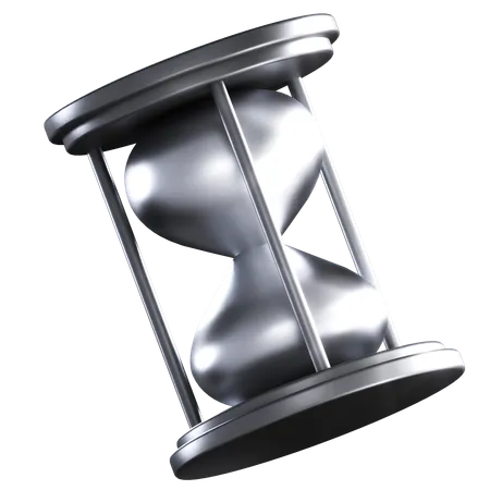 Hourglass With Silver Color Illustration In 3 D Design 3D Icon