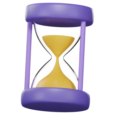 3 D Realistic Sandclock Illustration Hourglass With Sand Running Inside Render Watch Timer Logo Icon And Symbol 3D Icon