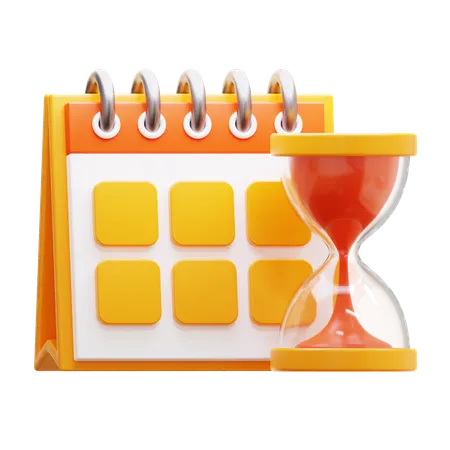 HOURGLASS AND CALENDAR  3D Icon