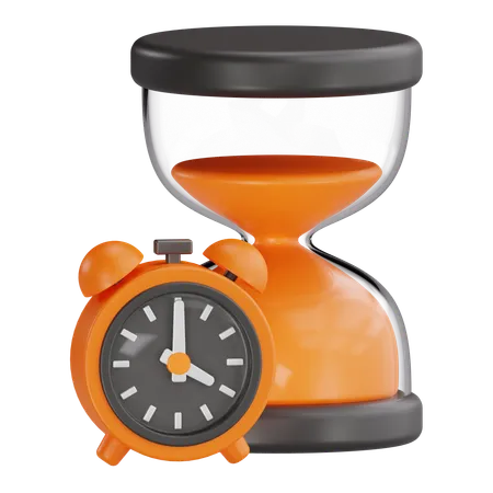 Hourglass And Clock  3D Icon