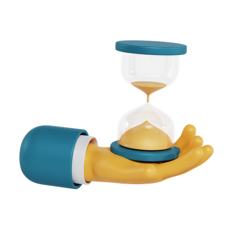 Hourglass Holding Hand Gesture 3D Illustration