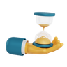 hourglass holding hand 3d