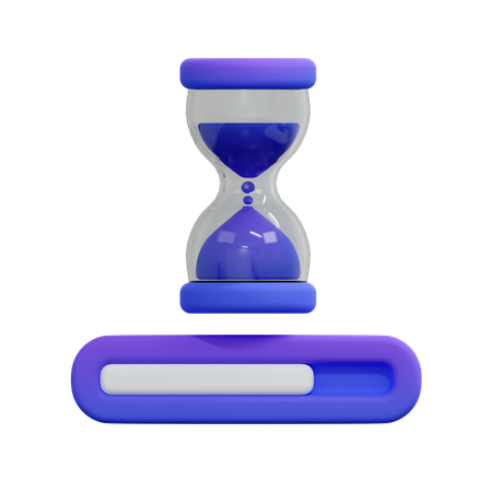 Hourglass Progress Bar  3D Icon