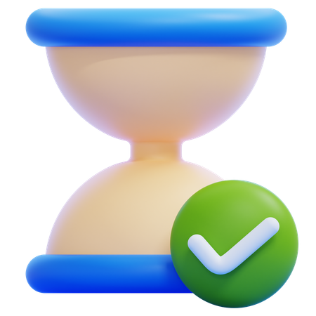 Hourglass With A Check  3D Icon