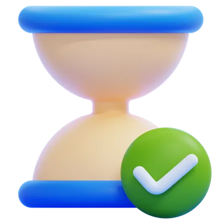 Hourglass With A Check  3D Icon