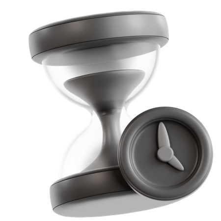 Hourglass With Clock  3D Icon