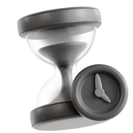 Hourglass With Clock  3D Icon