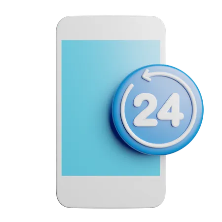 24 Hours Support 3D Icon
