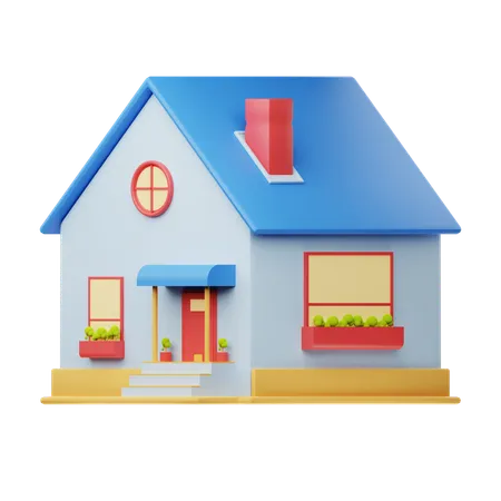 3 D Illustration Real Estate House 3D Icon